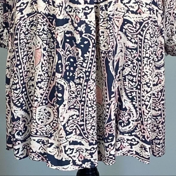 ANTHROPOLOGIE/TINY cream, blue with mauve “Caviana” shirt dress in size XXS. EUC - Picture 5 of 11